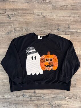 Upcycled Quilted Patchwork Halloween Sweater